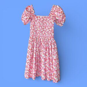Janie and Jack Floral Smocked Puff Sleeve Dress Girls Size 10 Easter Spring